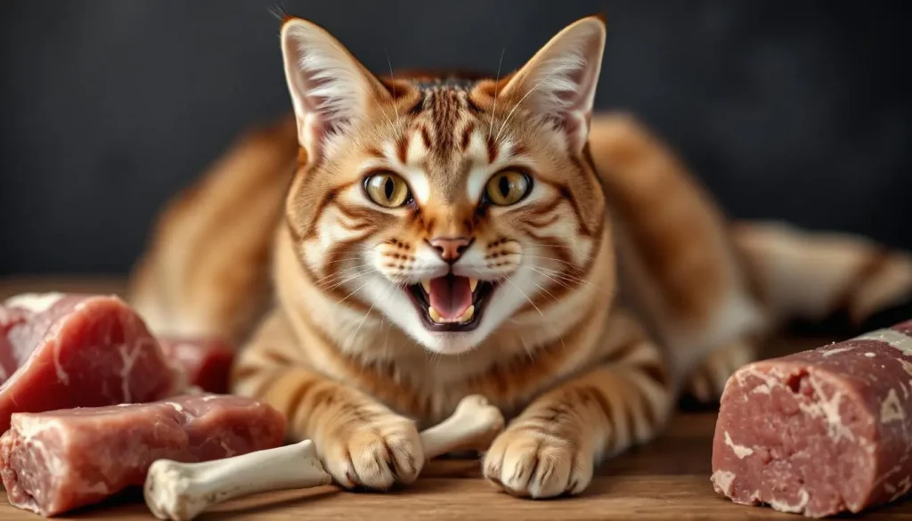 A close-up of a shiny-coated cat, representing the health benefits of a raw food diet.