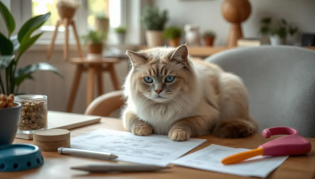 An owner budgeting for Ragdoll cat expenses, including food, toys, and veterinary care."
Title: "How Much Are Ragdoll Cats? Understanding the Costs