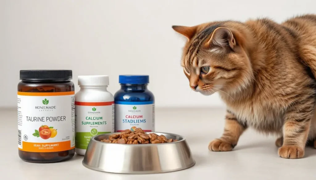 Supplements for homemade cat food like taurine and calcium powder