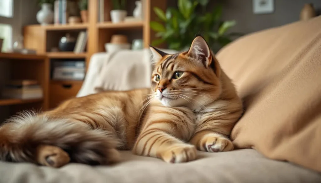 A healthy Balinese cat lounging peacefully, exuding vitality and calmness.