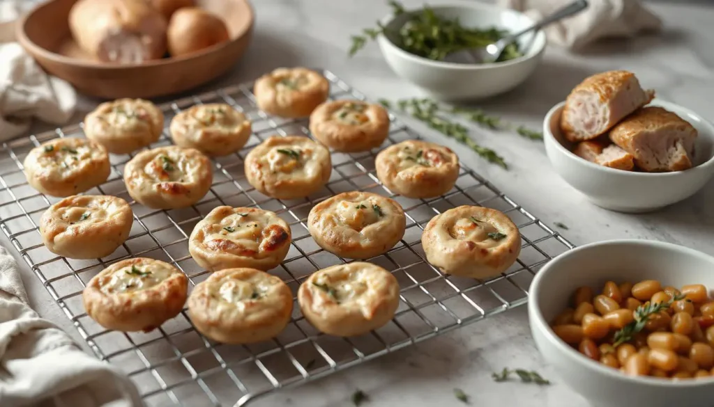 Turkey and thyme snacks for cats cooling on a wire rack