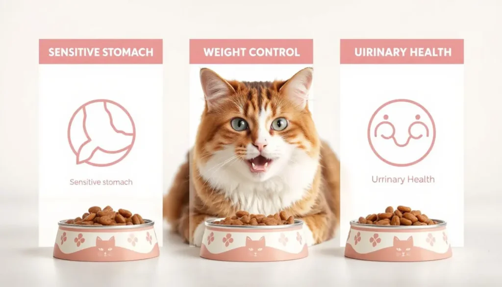 Wet cat food for sensitive stomachs, weight management, and urinary health.