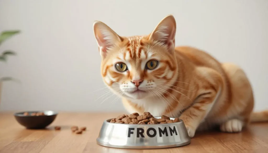 Fromm cat food with health-focused ingredients like probiotics and antioxidants.