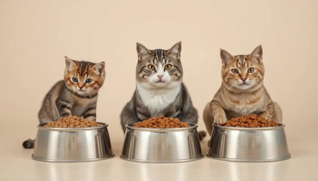 Fromm cat food tailored for kittens, adults, and senior cats with varying textures.