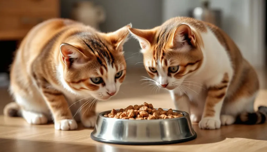 A cat drinking water with a bowl of Weruva cat food beside it, illustrating hydration benefits.