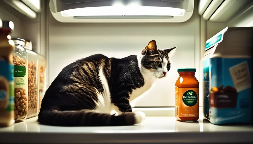 Fresh cat food brands like Freshpet and Smalls displayed in a refrigerator, emphasizing quality and convenience.