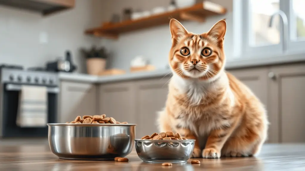 A healthy domestic cat sitting next to a bowl of crave cat food, with a shiny coat and bright eyes.