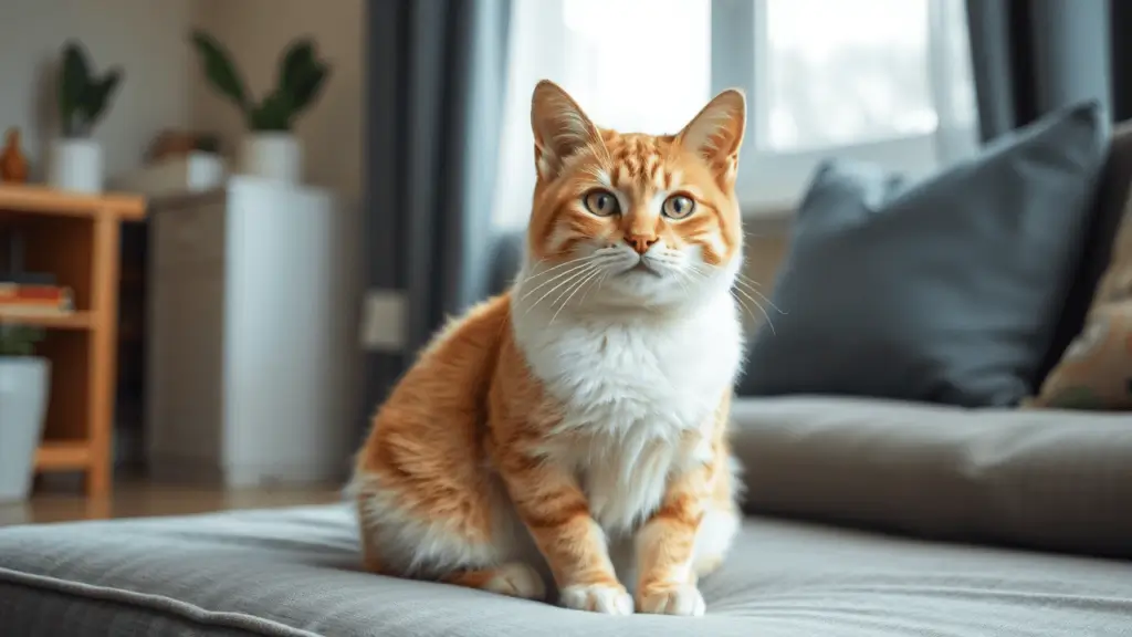 Revolution Plus for Cats vs. Credelio for Cats: Which Flea Treatment Is Best? 3 A healthy, well-groomed cat sitting comfortably in a clean, flea-free home, symbolizing effective parasite prevention.