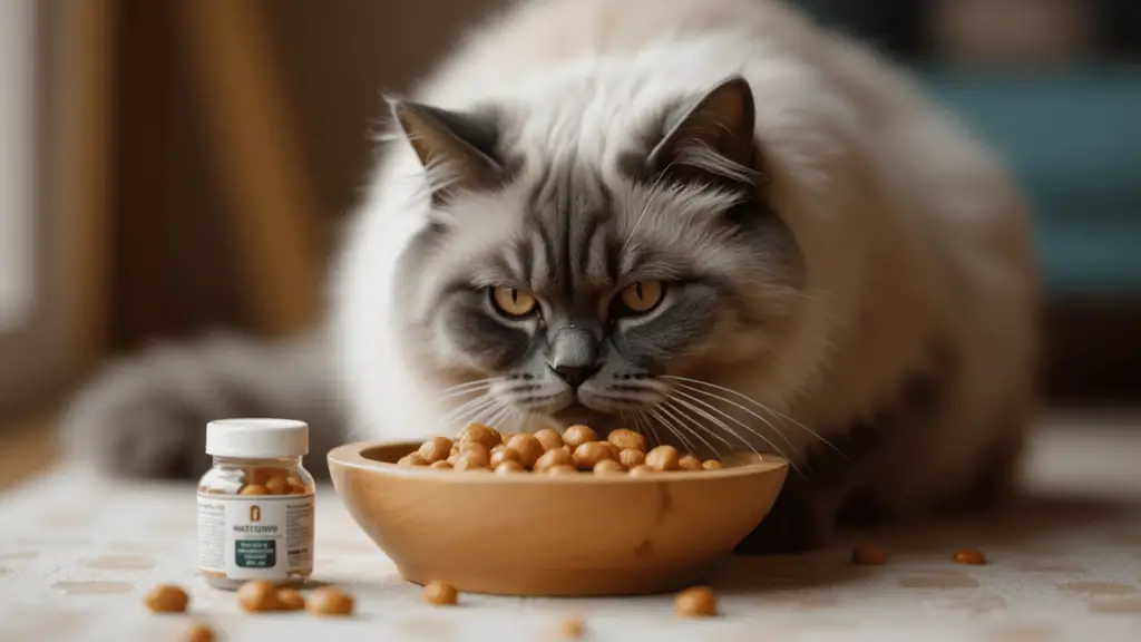 Wet Cat Food: Health Benefits, Top 5 Vet-Recommended Brands & Feeding Tips 3 Elderly cat eating soft senior-formula wet food from an elevated bowl