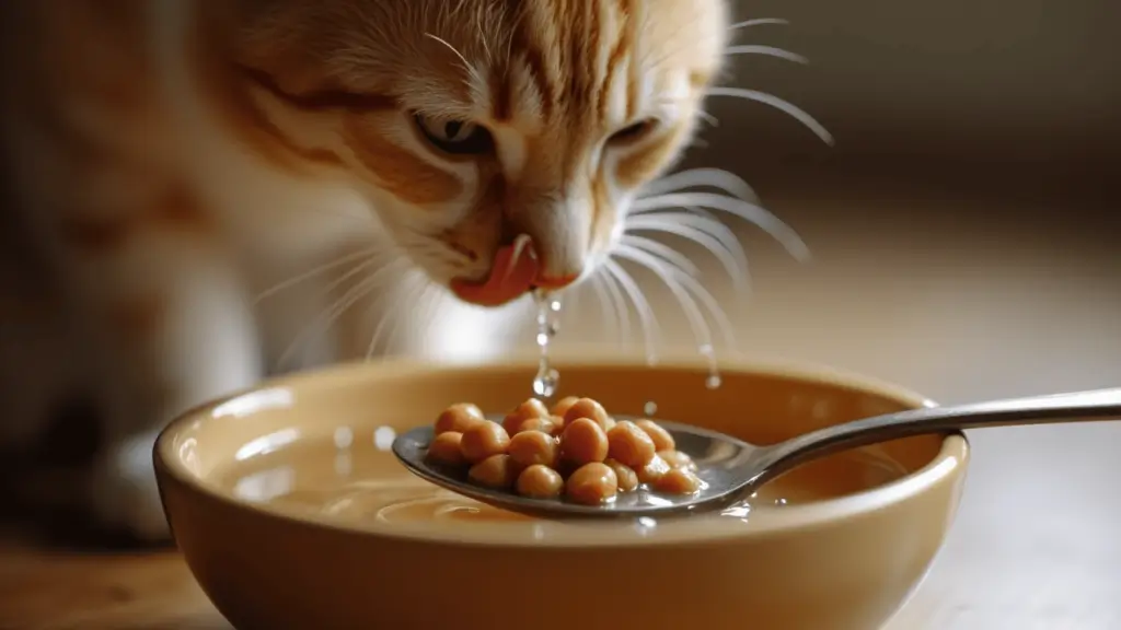 Wet Cat Food: Health Benefits, Top 5 Vet-Recommended Brands & Feeding Tips 2 Cat drinking water while wet food with high moisture content sits nearby