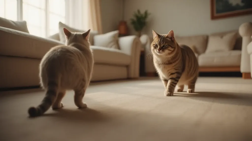 Cat Arthritis: The Silent Signs and How to Support Your Senior Cat Naturally 2 Senior cat hesitating before jumping onto a sofa, showing early signs of joint pain.