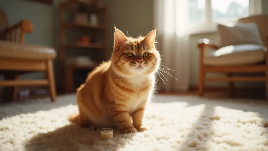Can Cats Drink Almond Milk? The Truth About Benefits and Safety 3 Cat looking uncomfortable after drinking almond milk.