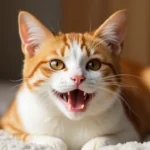 A healthy adult cat with clean, white teeth, illustrating effective cat teeth cleaning.