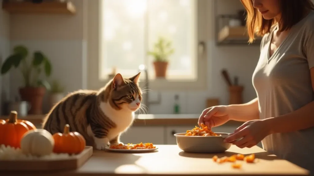 Best Low Phosphorus Cat Food for Cats with Kidney Disease 3 Homemade cat food being prepared with natural ingredients in a kitchen