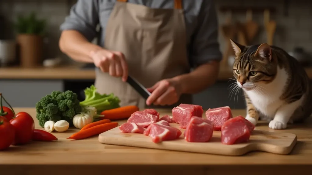 Is Authority Cat Food Good for Your Cat? A Nutritional Breakdown 4 Preparing fresh homemade cat food with natural ingredients